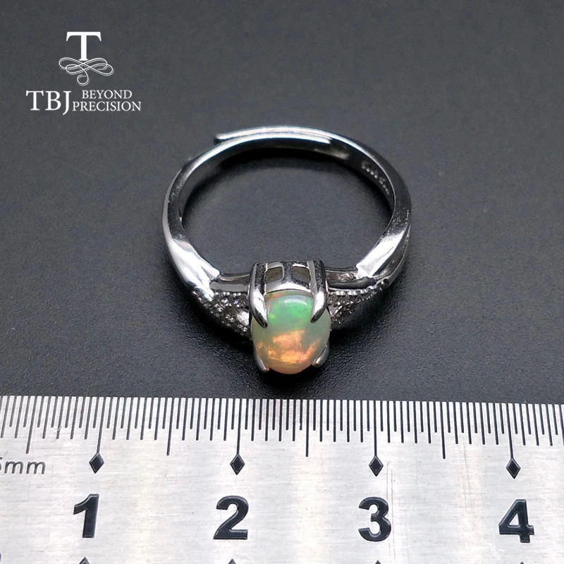 TBJ маленькое кольцо с опалом натуральный драгоценный камень овальный 6*8 мм