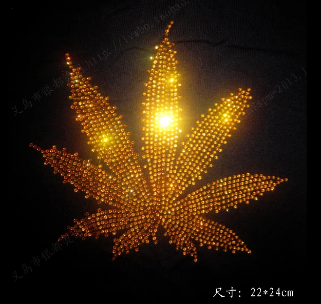hotfix fashion Applique glass crystal rhinestones sweater clothing accessories prethoracic neckline decoration Maple Leaf V012 | Дом и сад