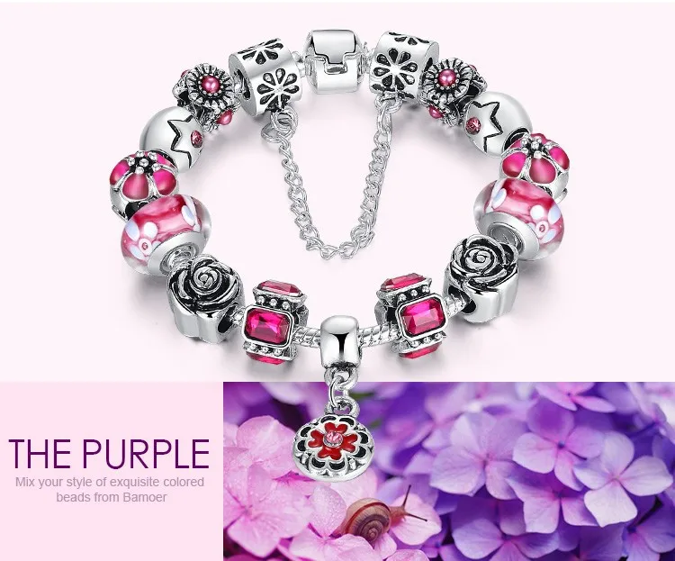 AliExpress,, серебряная цепочка, новая мода, сделай сам, бусины, браслеты-шармы для женщин, ювелирные изделия XCH1836