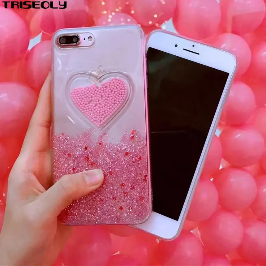 Чехлы для телефонов iPhone X Love Flow Beads прозрачный градиент фантазия чехол IPhone 7 6 6S 8 Plus