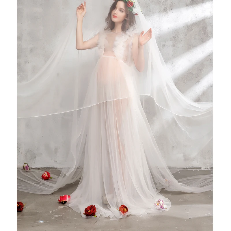 Платье для беременных OkayMom Элегантное Длинное фотосессии платье 2019|shower dresses|maternity