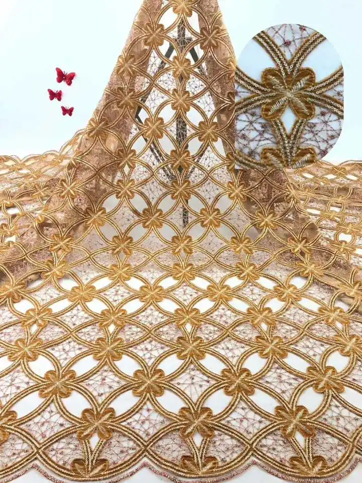 

Latest Nigerian Tulle Lace 2019 French Net Beaded Lace Fabric For Nigerian Wedding Embroidery African Lace Fabric JJN415