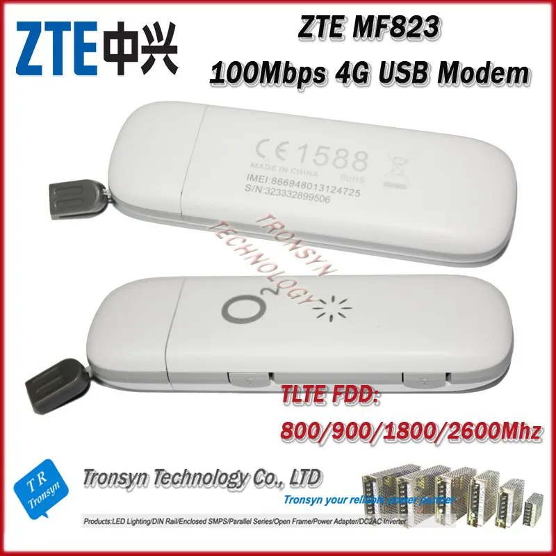 

Оптовая продажа Оригинальный разблокированный 100 Мбит/с ZTE 4G LTE USB Datacard MF823 поддержка LTE FDD 800/900/1800/2600 МГц