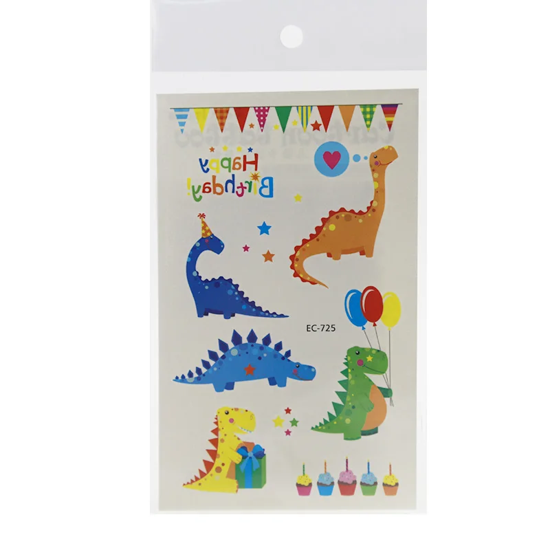 Temporary Tattoo sticker For Body Art Dinosaur Cartoon Water Transfer Flash Fake Tatoo Kid Child Tattoos |