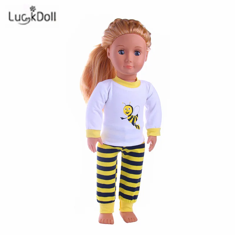 LUCKDOLL Новинка модная летняя Повседневная Милая Пчелка для 43 см ухода за ребенком