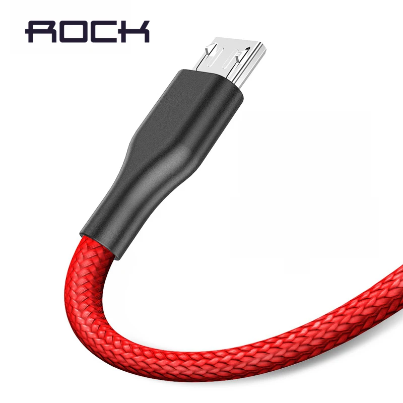 Кабель Micro USB ROCK нейлоновый кабель для быстрой зарядки и передачи данных 2A Samsung Xiaomi