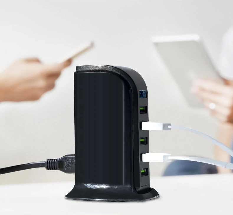 5 портов usb-хаб светодиодный дисплей зарядное устройство EU/US Plug мульти док-станция для зарядки с USB универсальный мобильный телефон настольное настенное зарядное устройство для дома