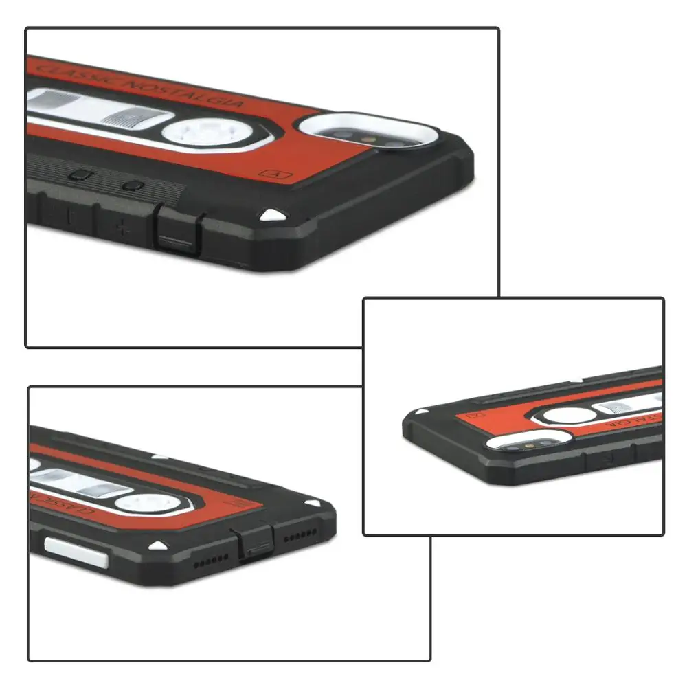 Vintage Magnetic Tape Cassette TPU Silicone Black Cases for iphone XS X 6 7 8 6s Plus Soft Phone case Case |