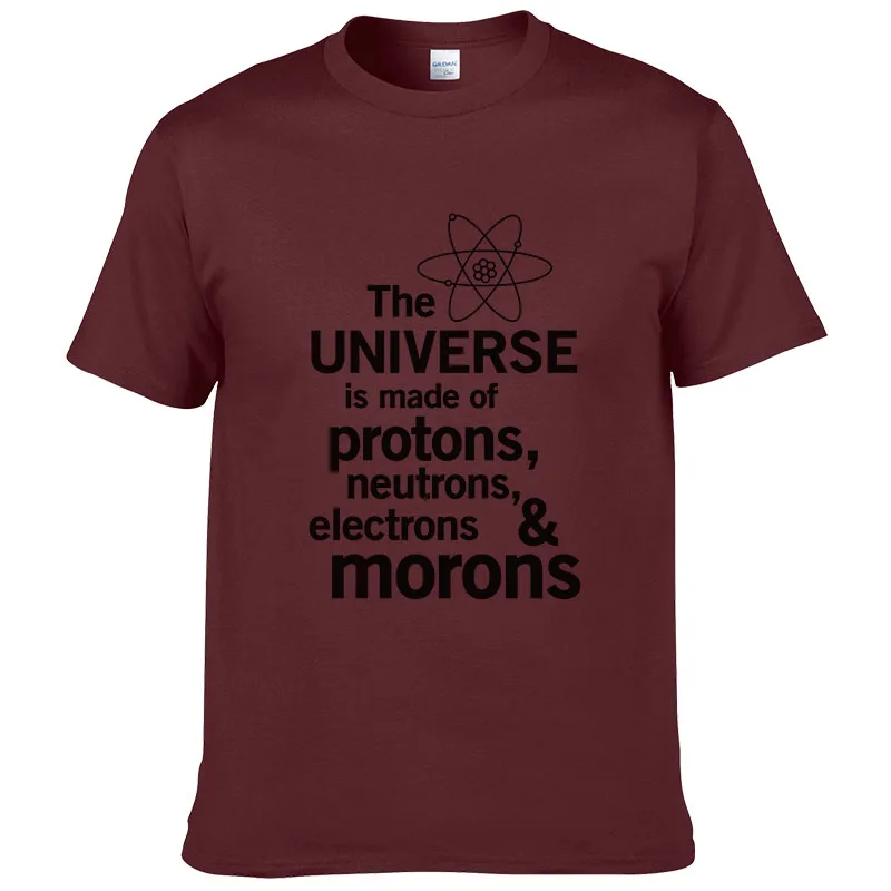 2018 Мужская Мода Горячая футболка Fun наука Вселенная из хлопка с принтом летние