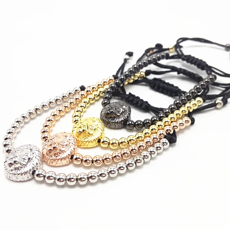 1 шт. Топ бренд позолоченный лев Шарм Мужской макраме браслет и плетение женщина