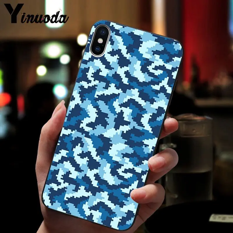 Yinuoda Камуфляжный Мягкий силиконовый чехол для телефона из ТПУ Apple iPhone 8 7 6 6S Plus X XS MAX
