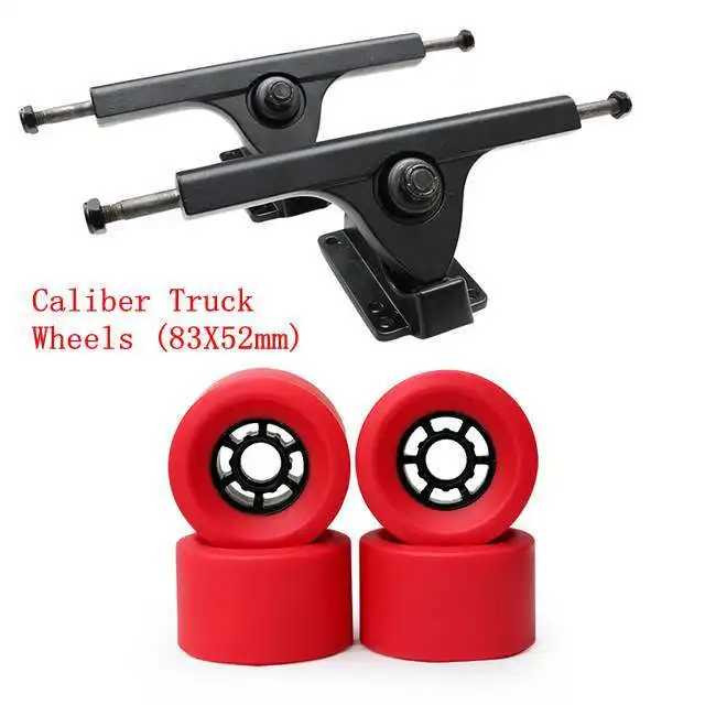 Truck C Red Wheel 83 мм Мягкие колеса скейтборда с грузовиком набор 7,2" лонгборд колеса скейтборд алюминиевый сплав Мост Электрический скейтборд грузовик - Цвет: Truck C Red Wheel