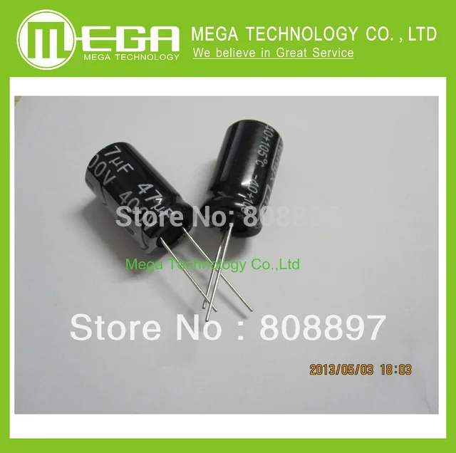 

10pcs New 47UF 400V 16X25 Aluminum Electrolytic Capacitor