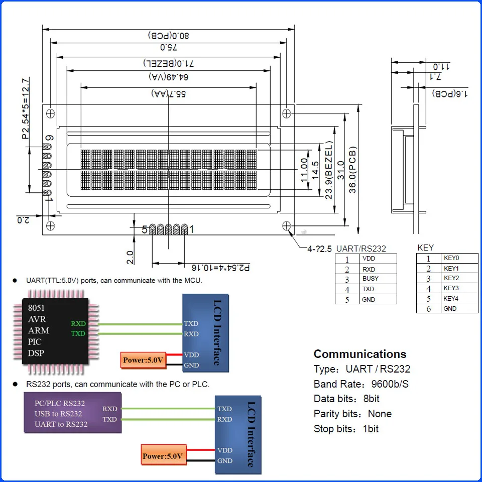 UART CMOS RS232 серийный 1602 162 16*2 символ ЖК-модуль дисплей экран LCM для Arduino, поддержка клавиатуры синий желтый зеленый