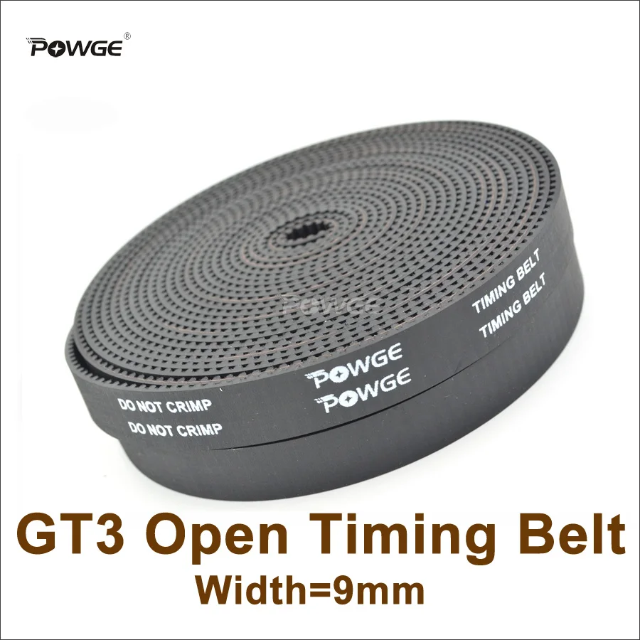 POWGE 10meters 3GT Synchronous BeltWidth=9mm/15mm Rubber GT3 9 Open Timing Belt Fit 3GT Pulley 3D Printer Accessory 3GT 15 Belt