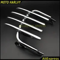 Motorcycle Stealth Detachables Two-Up Luggage Rack For 2009 - 2016 Electra Street Glide Chrome / Black