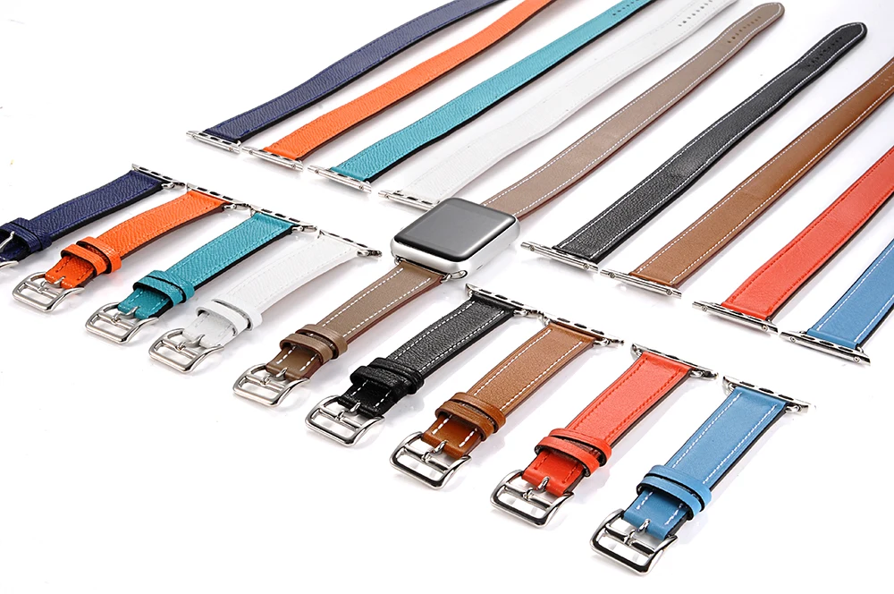 Ремешок из натуральной кожи для apple watch 4 band iwatch series 5 4 3 2 correa apple watch 42 мм 38 мм 44 мм 40 мм двойной тур ремешок для часов