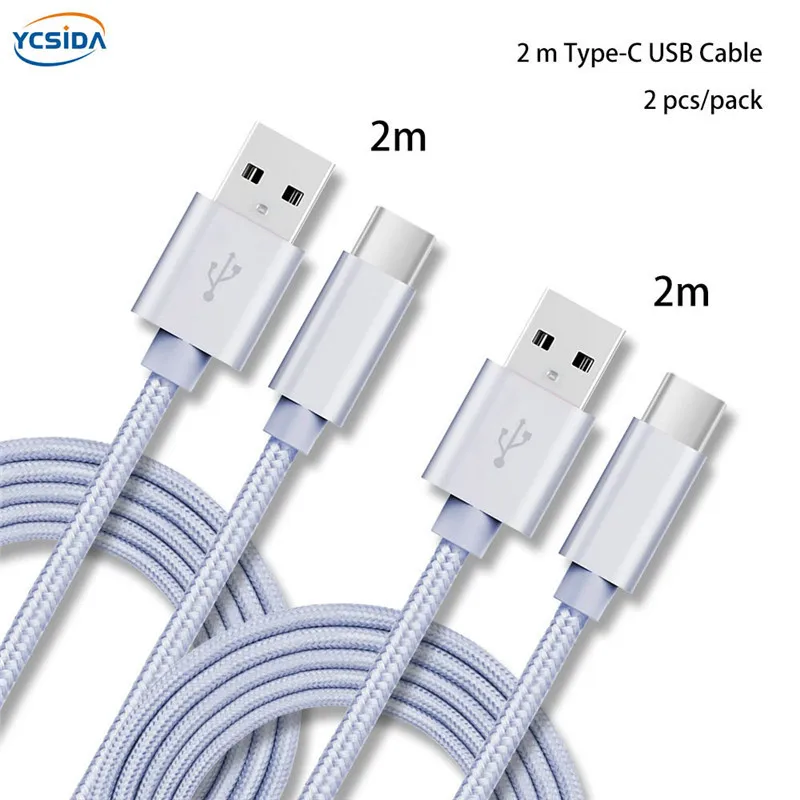 Фиолетового цвета, для детей от 2 месяцев, 2 года, шт./упак. 2.4A Тип C USB-C для передачи данных в нейлоновой Зарядное устройство кабель для samsung S10/LG G6/huawei P30/xiao Mi 8/OPPO R17/vivo NEX кабель