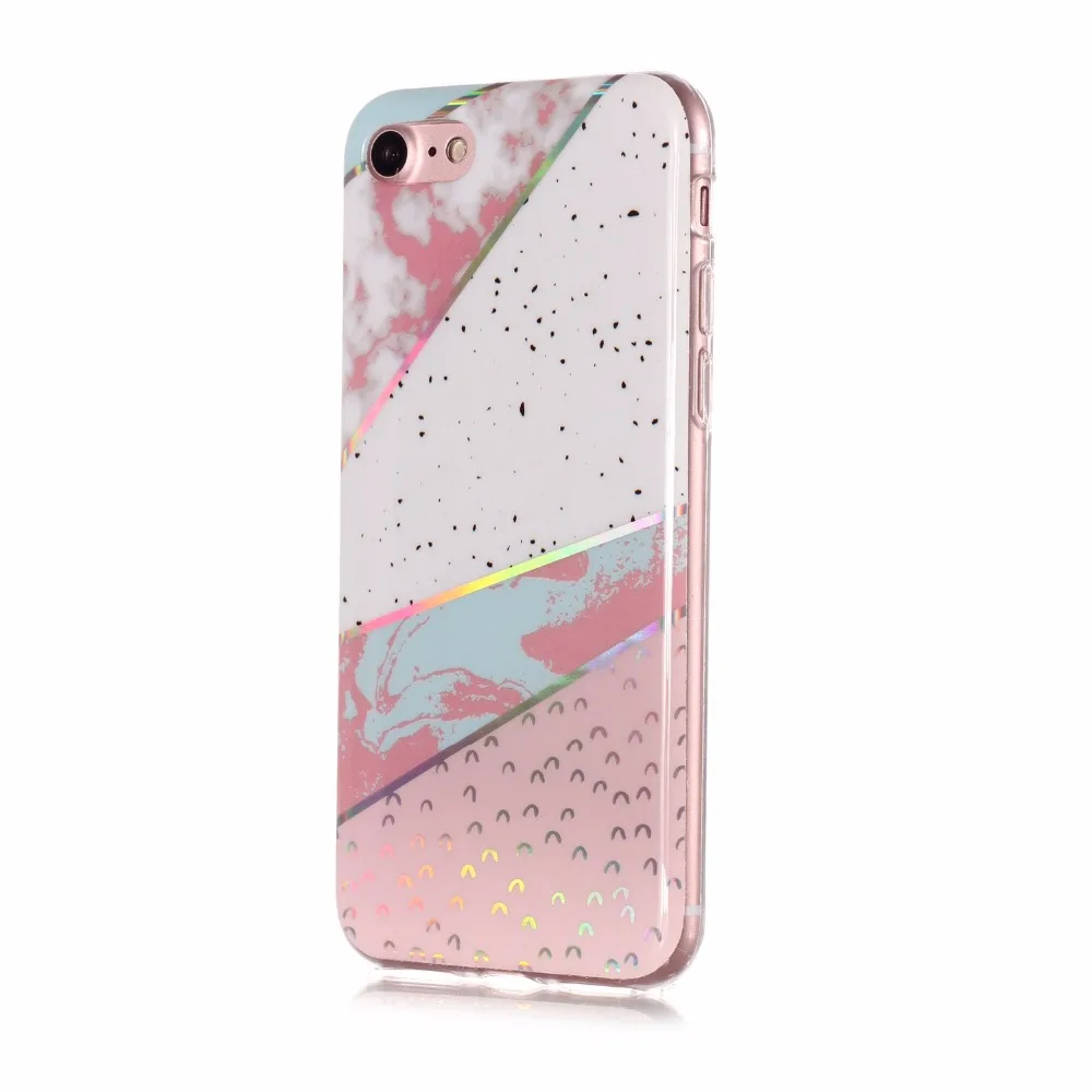 Meetcases розовый геометрический holo мраморный чехол для телефона Iphone7 8 TPU Мягкий