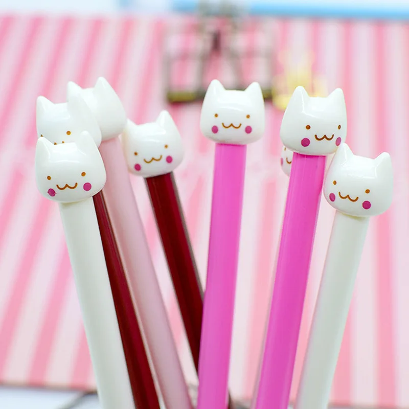 

100 Pcs Fresh Cute Cartoon Sell Meng Kitten Neutral Pen Korean Stationery Creative Pen Signature Pen