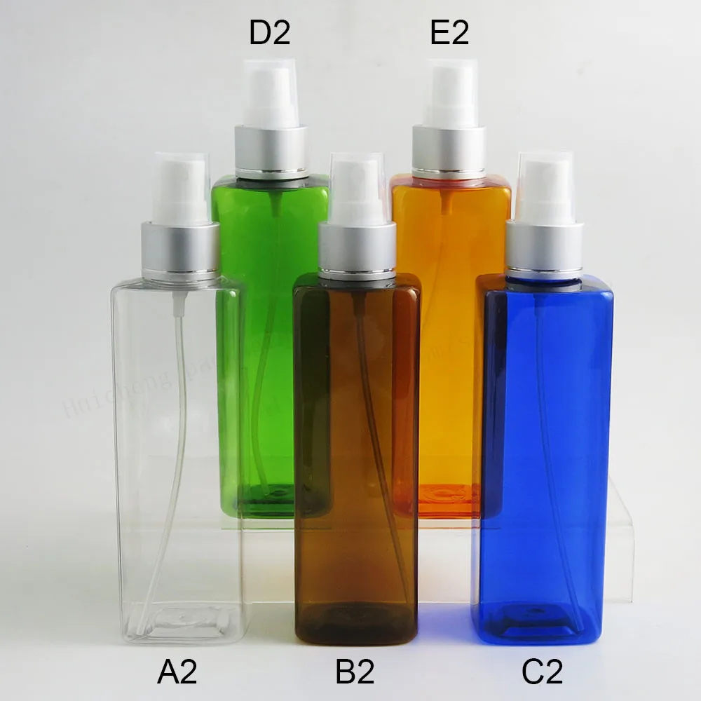 20 x 240ml Large PET Sprayer Perfume Bottles Amber Blue Green Clear Plastic Refillable Cosmetic Atomizer Container | Красота и