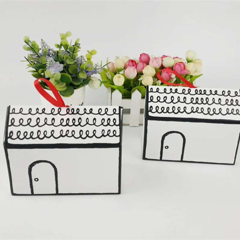 20 шт./лот подарочная коробка в форме Белого дома упаковка для торта конфет с