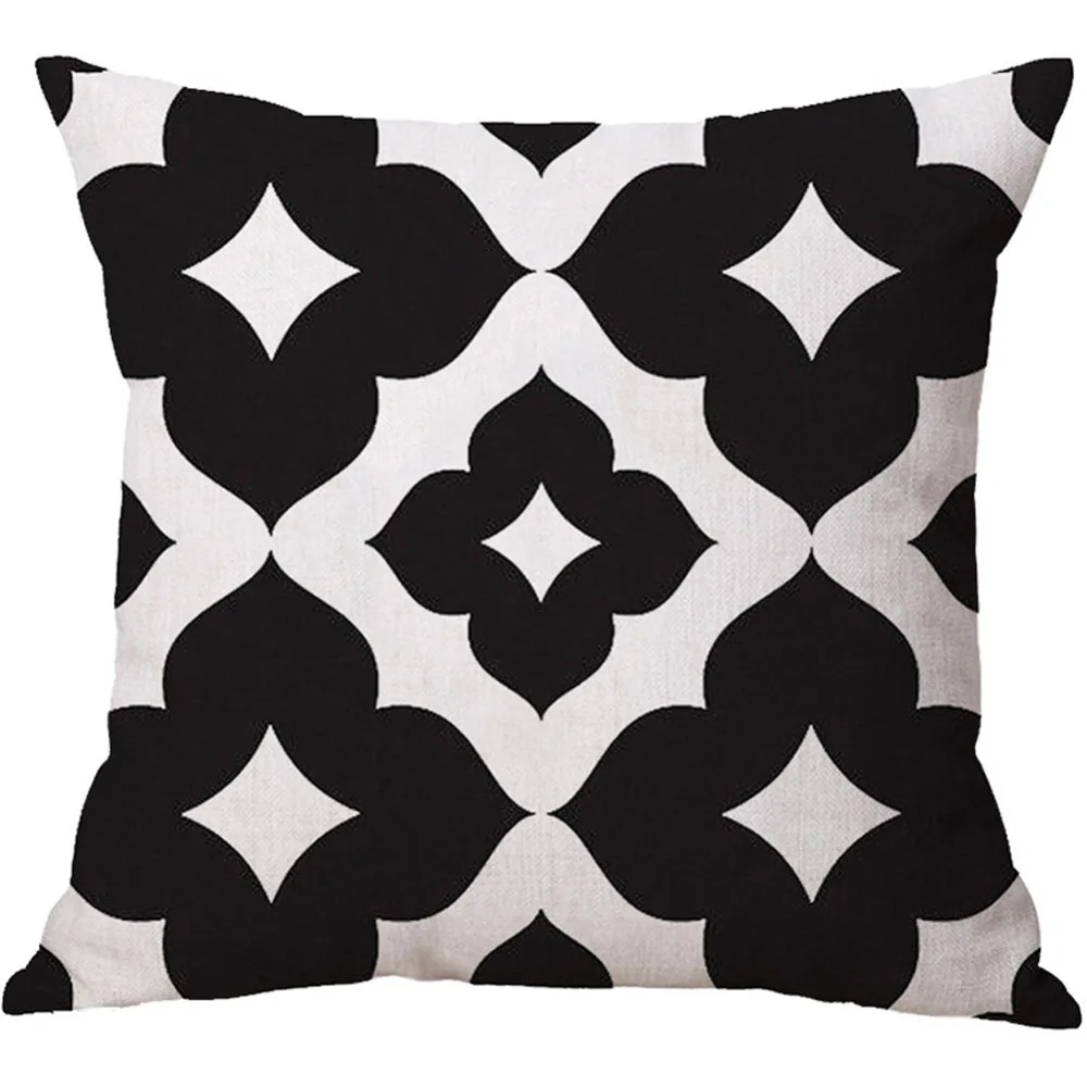 Черно белые наволочки для дома декоративные чехол с геометрическим рисунком