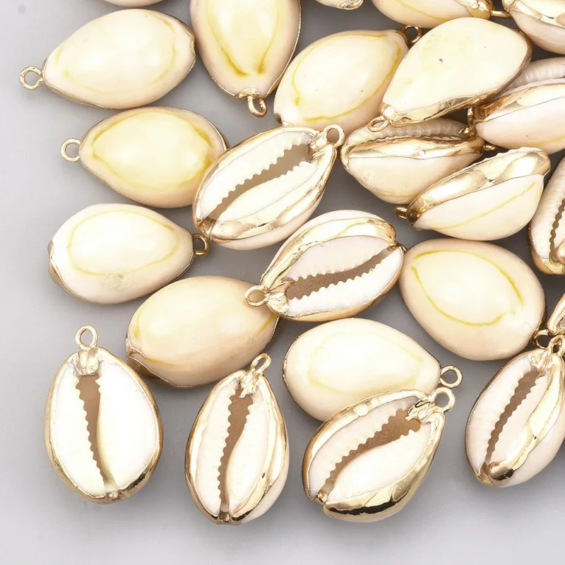 50 шт. натуральный цвет морская раковина Cowrie подвески для ожерелья ювелирные