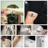 mixed 8different tattoo designs letter skull bird crown butterfly tattoo waterproof fake body temporary tattoos sticker