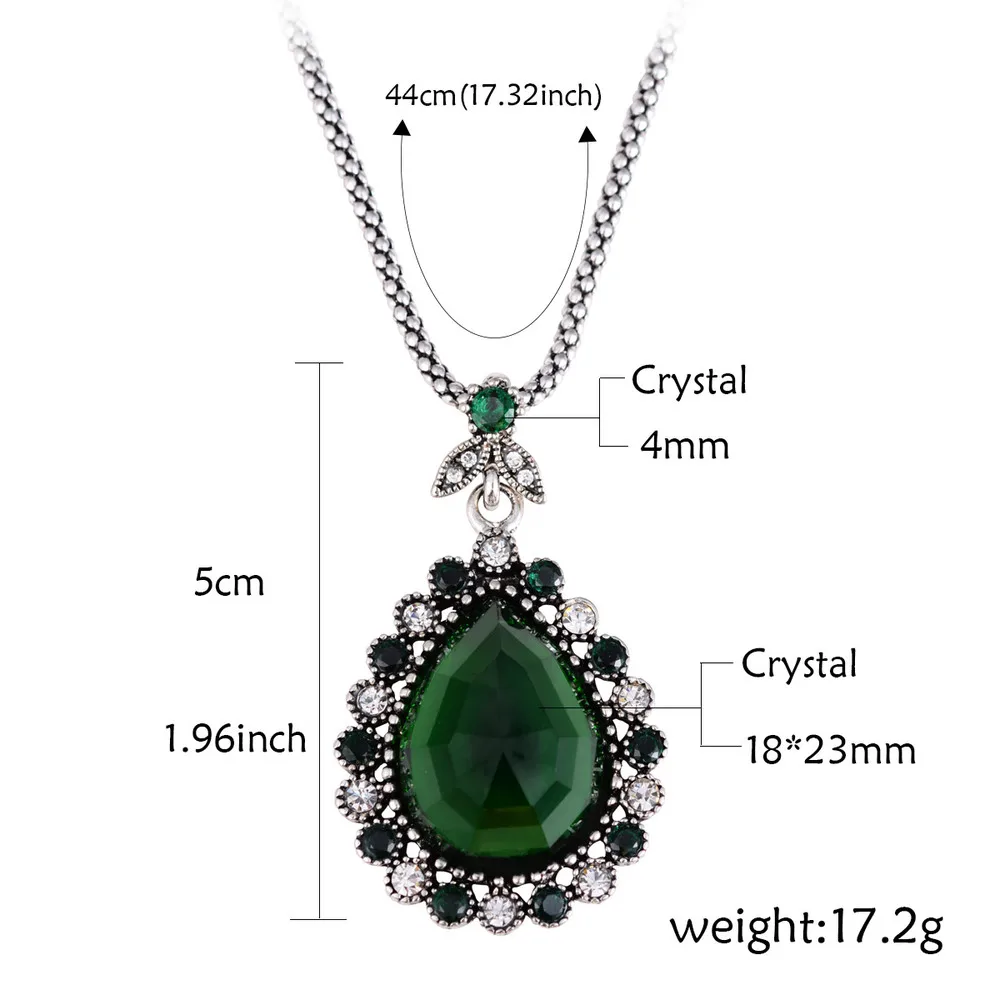 Ожерелье серебряного цвета с австрийским кристаллом в этническом стиле|necklace