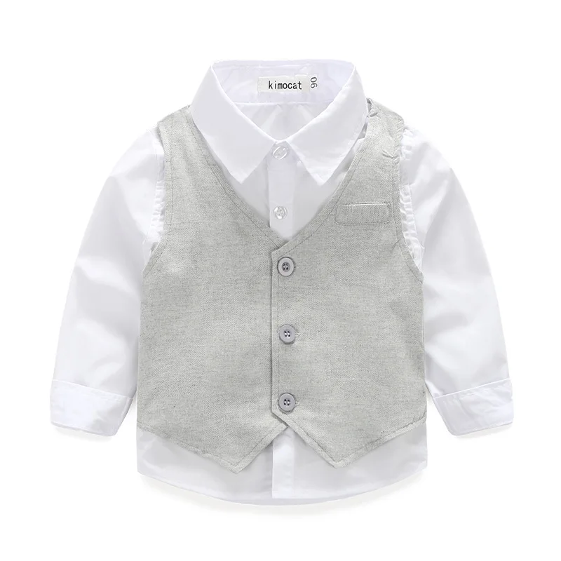 Spring Boy's clothing sets brand autumn baby suit 100%cotton long-sleeve shirts+vest+trousers children 3pcs set 220842 | Детская