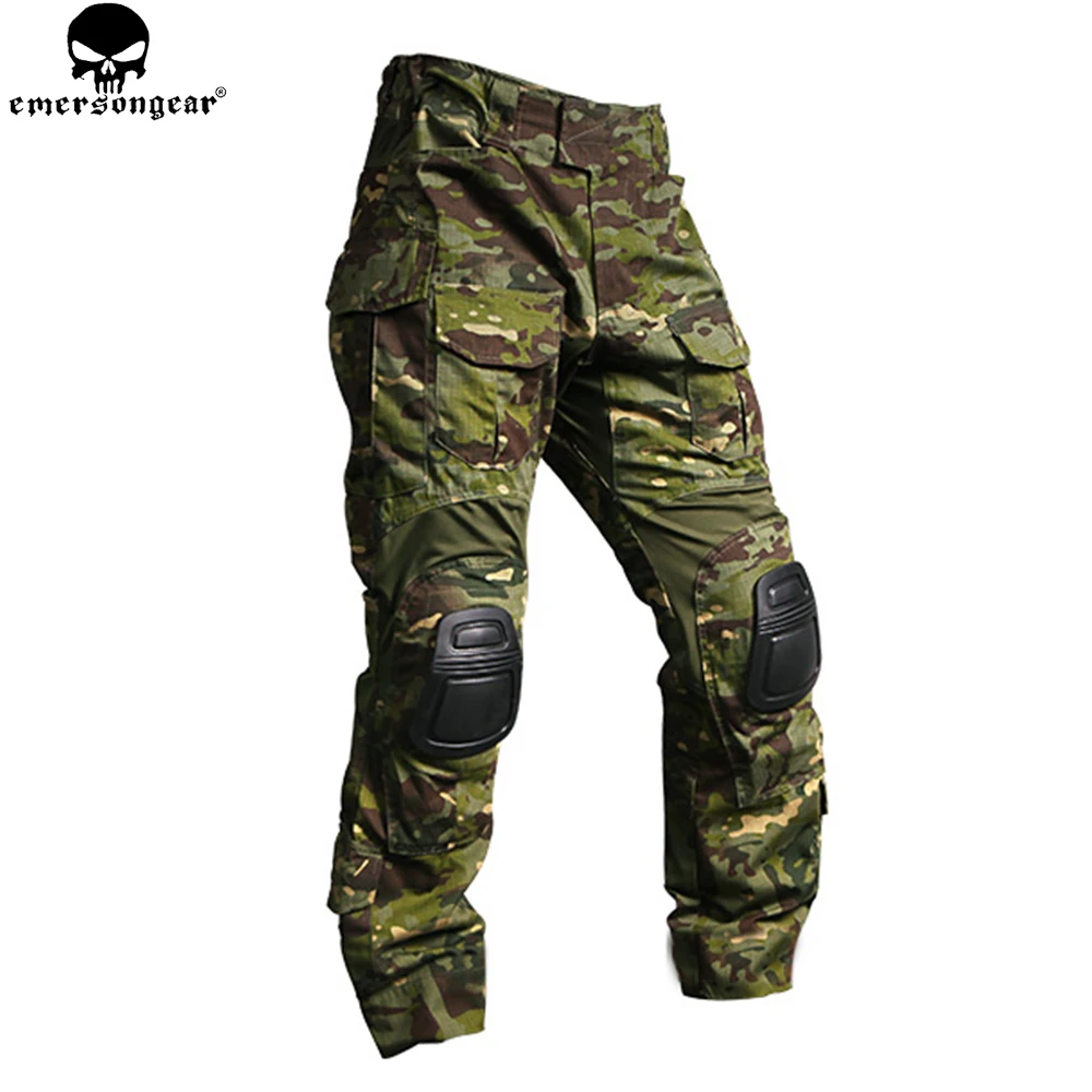 Фото Военные штаны EMERSONGEAR, тактические штаны для охоты, с наколенниками, Мультикам, тропическим, страйкболом, тактические штаны для пейнтбола №2