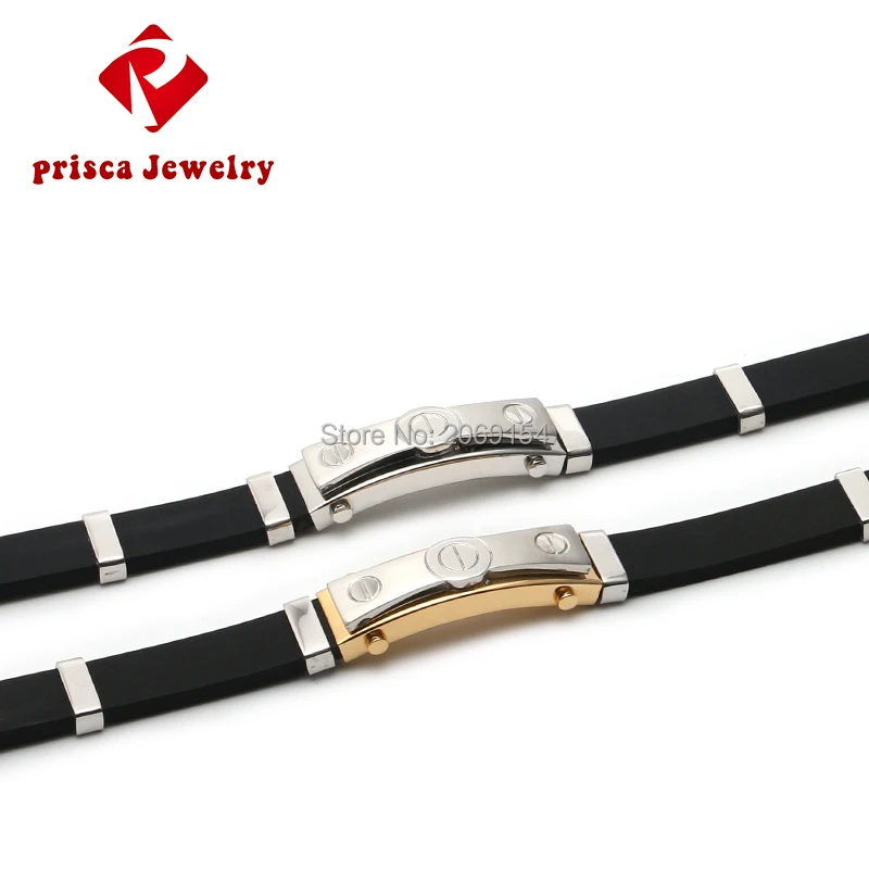 Мужские браслеты из силиконовой резины модные ювелирные изделия магнитный