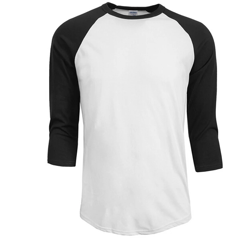 New Fashion T Shirt Men Design O-Neck T-shirt Men's Casual 100% Cotton 3/4 Sleeve Tshirt Hot Sale Raglan Jersey Shirt Man Tops