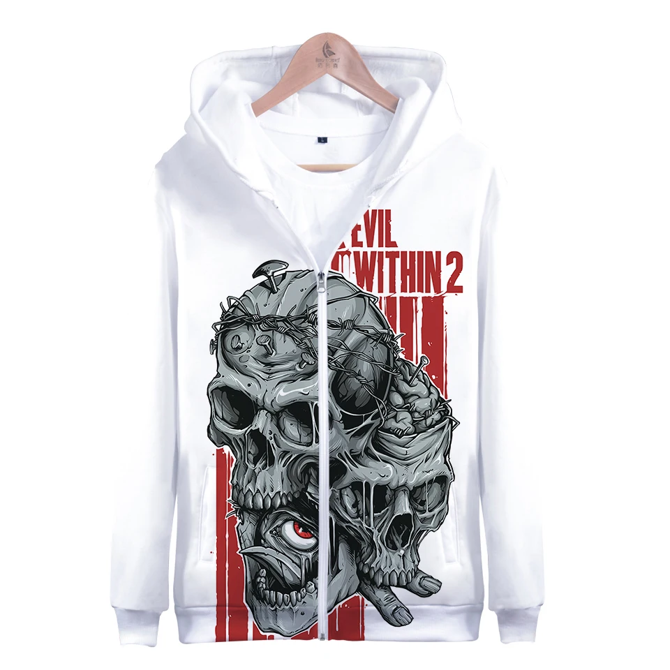 WAMNI толстовка на молнии с черепом в стиле хип-хоп водным принтом Женская западном