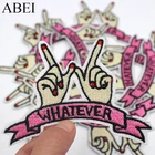 5 шт.лот, забавные нашивки с вышивкой для джинсов, рюкзака, железного цвета, наклейки на одежду, тканевые аппликации ручной работы, нашивка на пальто