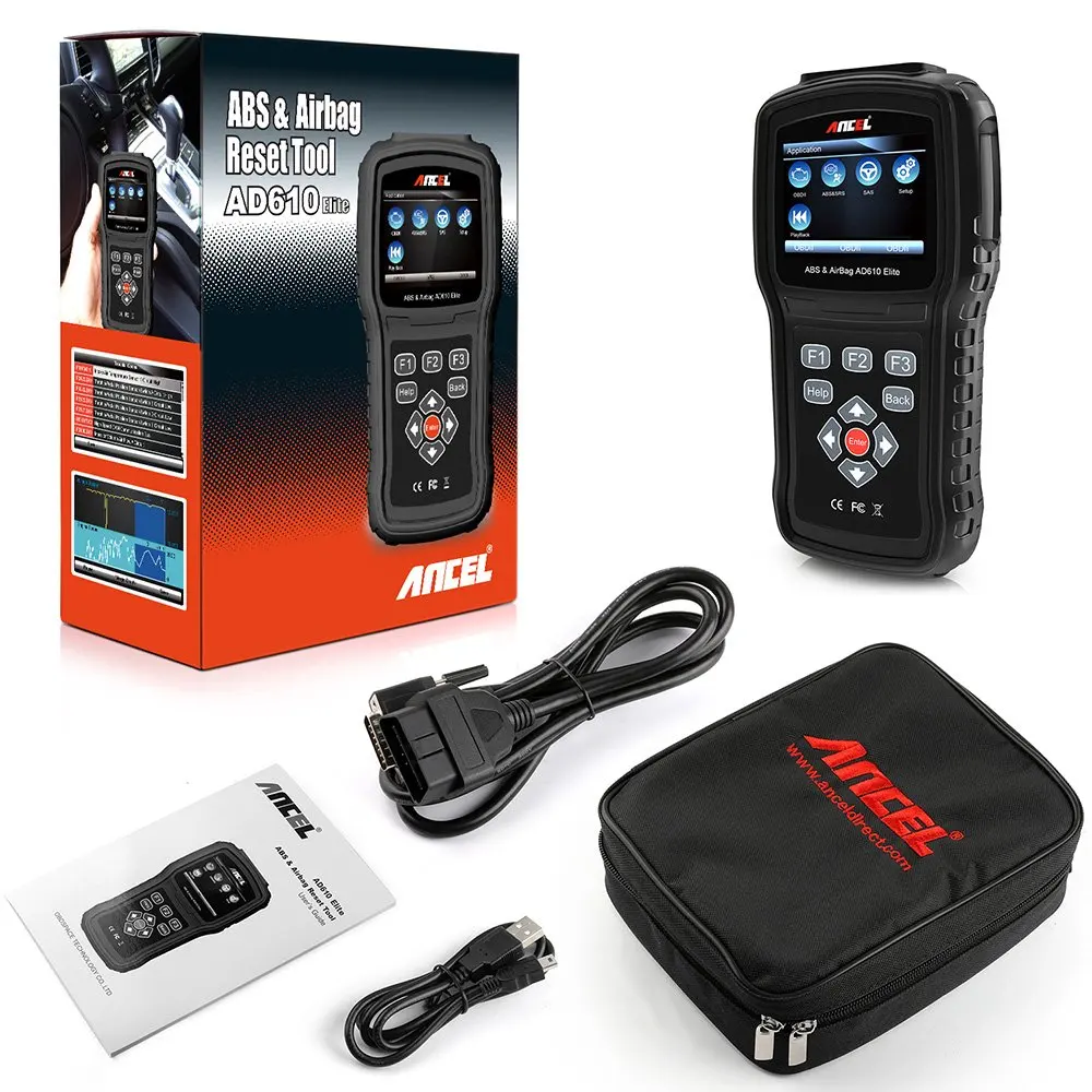 ANCEL AD610 OBD2 автомобильный сканер ABS подушка безопасности SAS автомобильный диагностический инструмент в португальский OBD2 Диагностика автомобиля обновление бесплатно