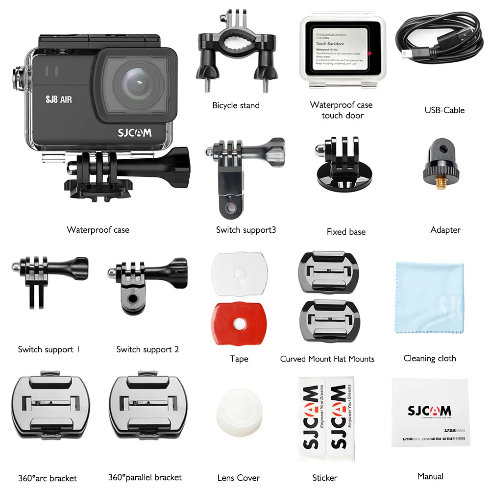 SJCAM SJ8 AIR 12MP Экшн камера Спортивная 2 3 &quotсенсорный экран Широкоугольный объектив