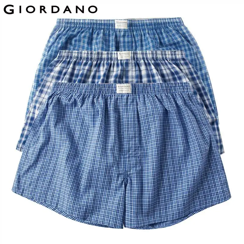 02Blue Giordano трусы мужские три пары трусов боксеров с застежкой на пуговицу мужское нижнее белье выполненных из натурального хлопка в нескольких цветовых решениях - Цвет: 02Blue