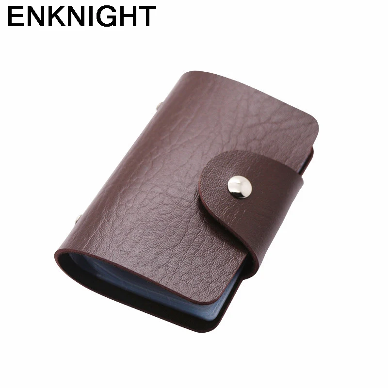 Кошелек ENKNIGHT мужской/женский кожаный с 24 отделениями для карт кнопка хранения 10