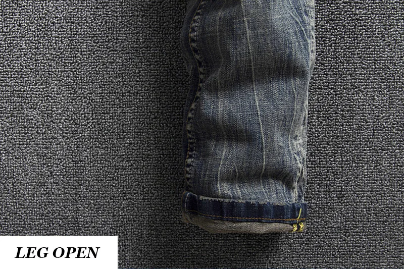 

Italian Style Fashion Men Jeans Vintage Designer Slim Fit Ripped Jeans Men Retro Wash Denim Distressed Pants Classical Jeans