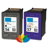 2x compatible ink cartridges for hp 56 57 c6656a c6657a refilled for hp officejet 1110 4105 4110 4215 4219 4255 5145
