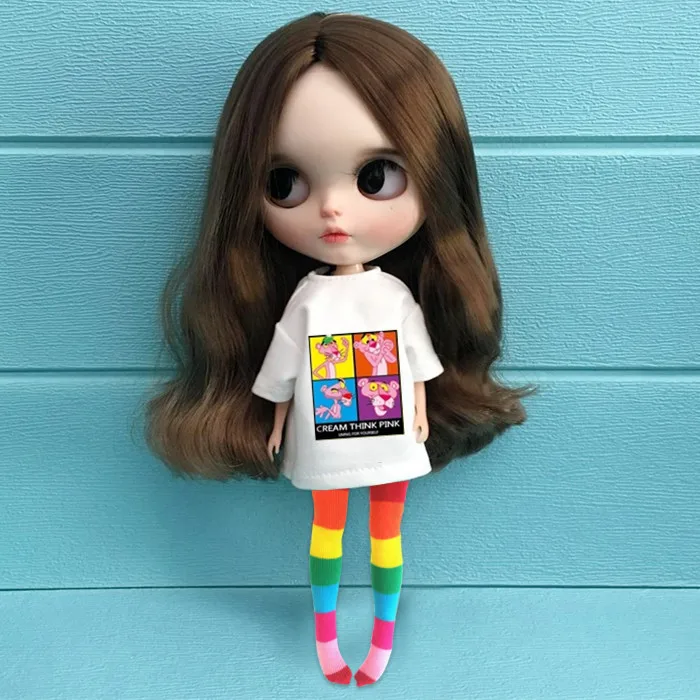 2 шт./компл. 30 см Blyth doll Одежда Мода футболка джинсы чулки носки для рубашки Барби 1/6