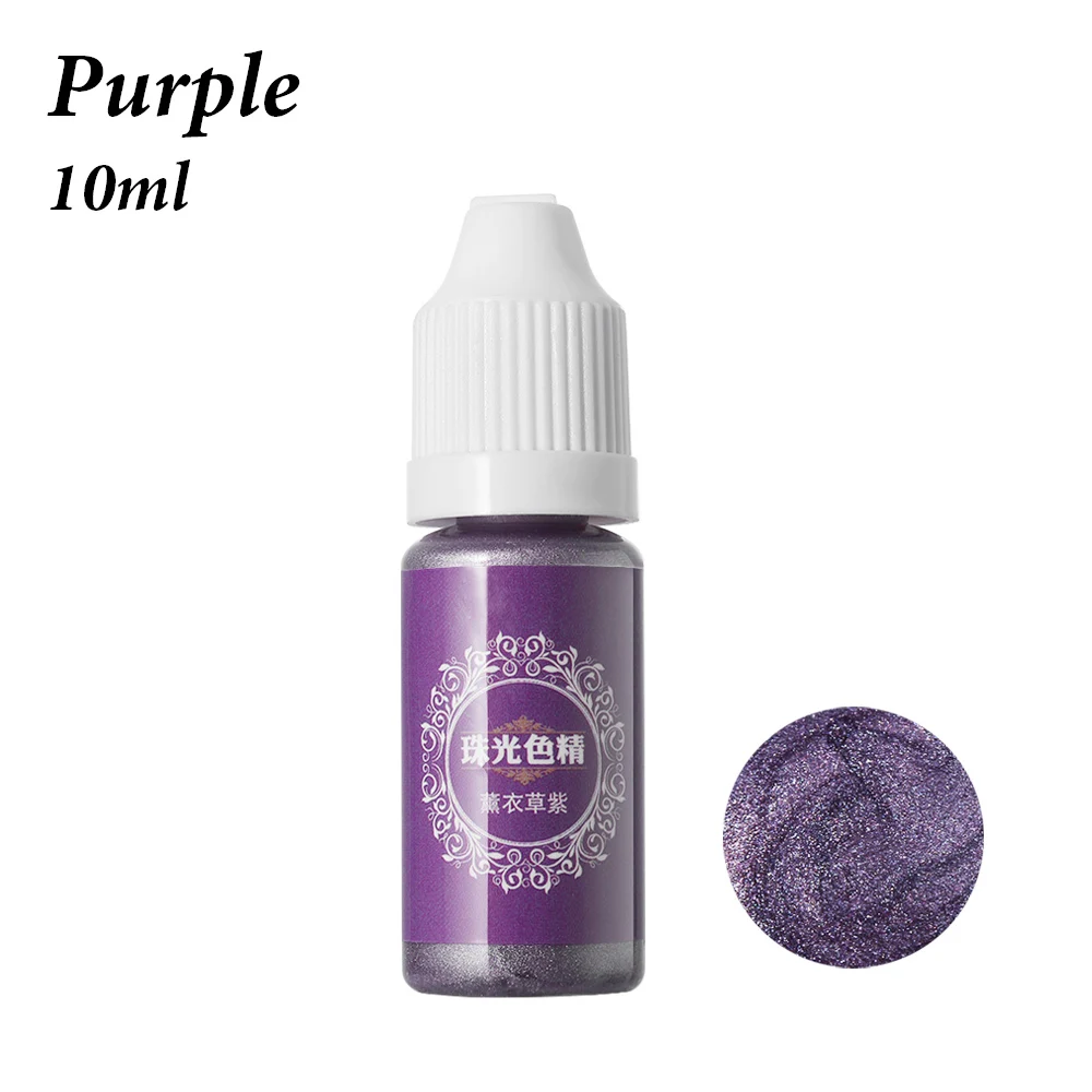 purple 1 шт. Многоцветный 10 мл высокая концентрация УФ смолы жидкий жемчуг окрашивающий краситель пигмент смола эпоксидная смола для DIY ювелирных изделий Ремесла - Цвет: purple