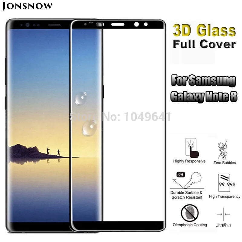 3D изогнутое закаленное стекло для Samsung Galaxy Note 8 Note8 защита экрана полное покрытие