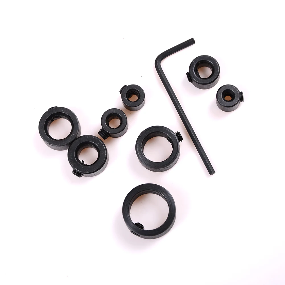 

8Pcs New More Drill Tools Bits Durable Woodworking Drill Bit Depth Stop Collars Ring Positioner Locator
