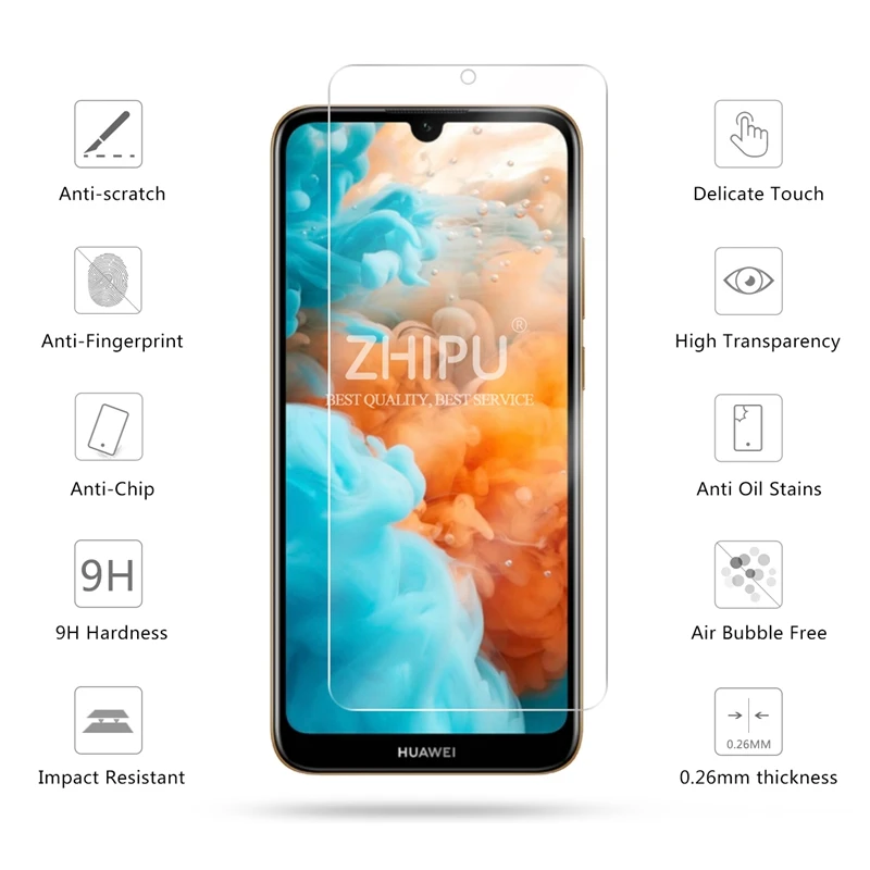 Закаленное стекло для huawei Y6 10 шт. Защитное экрана 9H закаленное 2019 MRD LX1 LX1F Y 6