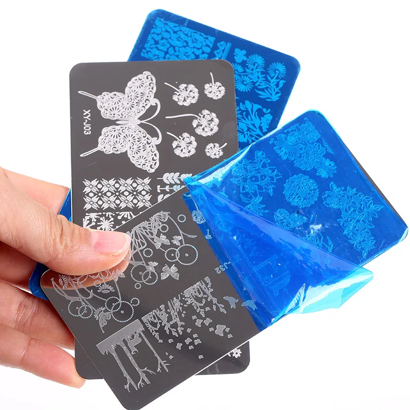 Blueness штампованные пластины для ногтей 32 дизайна шаблоны 12*6 см трафареты
