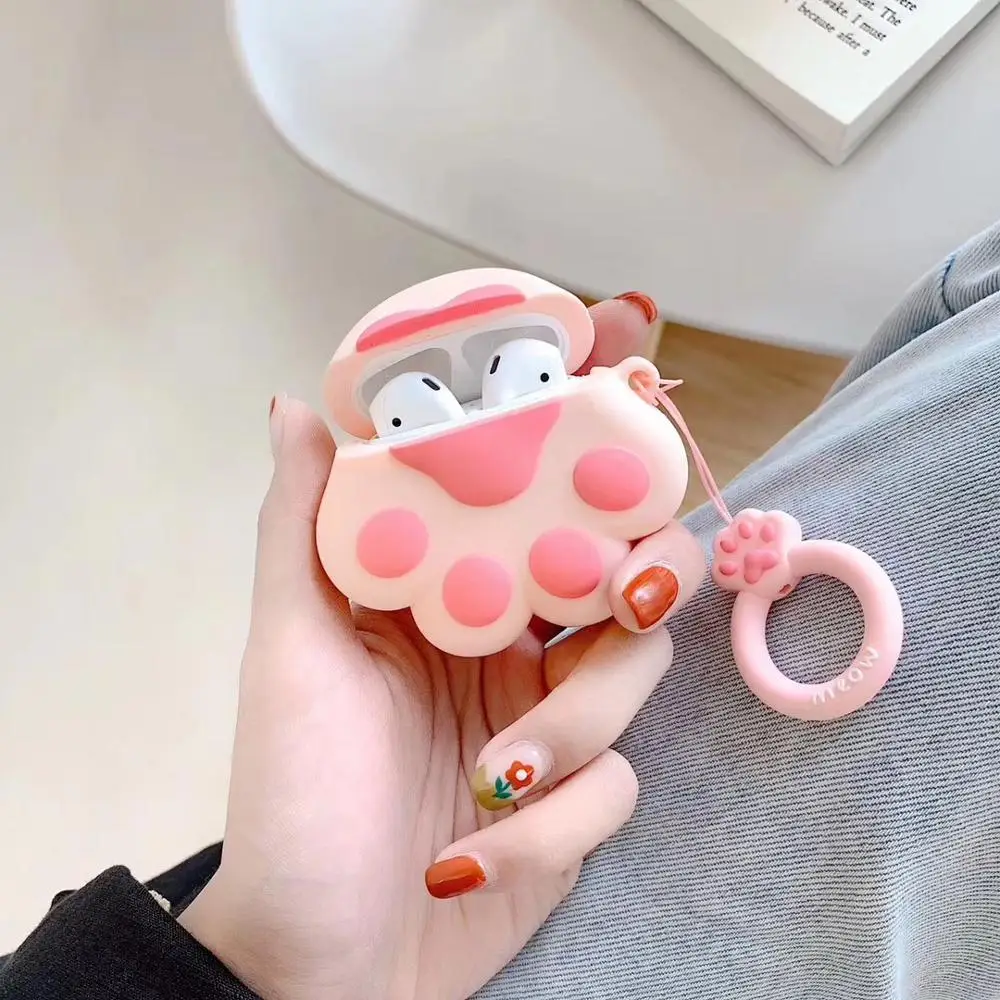 Чехол с когтями для Airpods, защитный чехол Airpods, беспроводная bluetooth-гарнитура, цветные наушники чехол, милый чехол