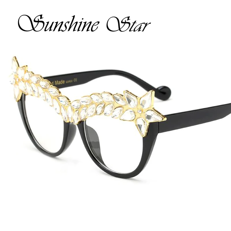 Популярные модные роскошные солнцезащитные очки кошачий глаз с бриллиантами